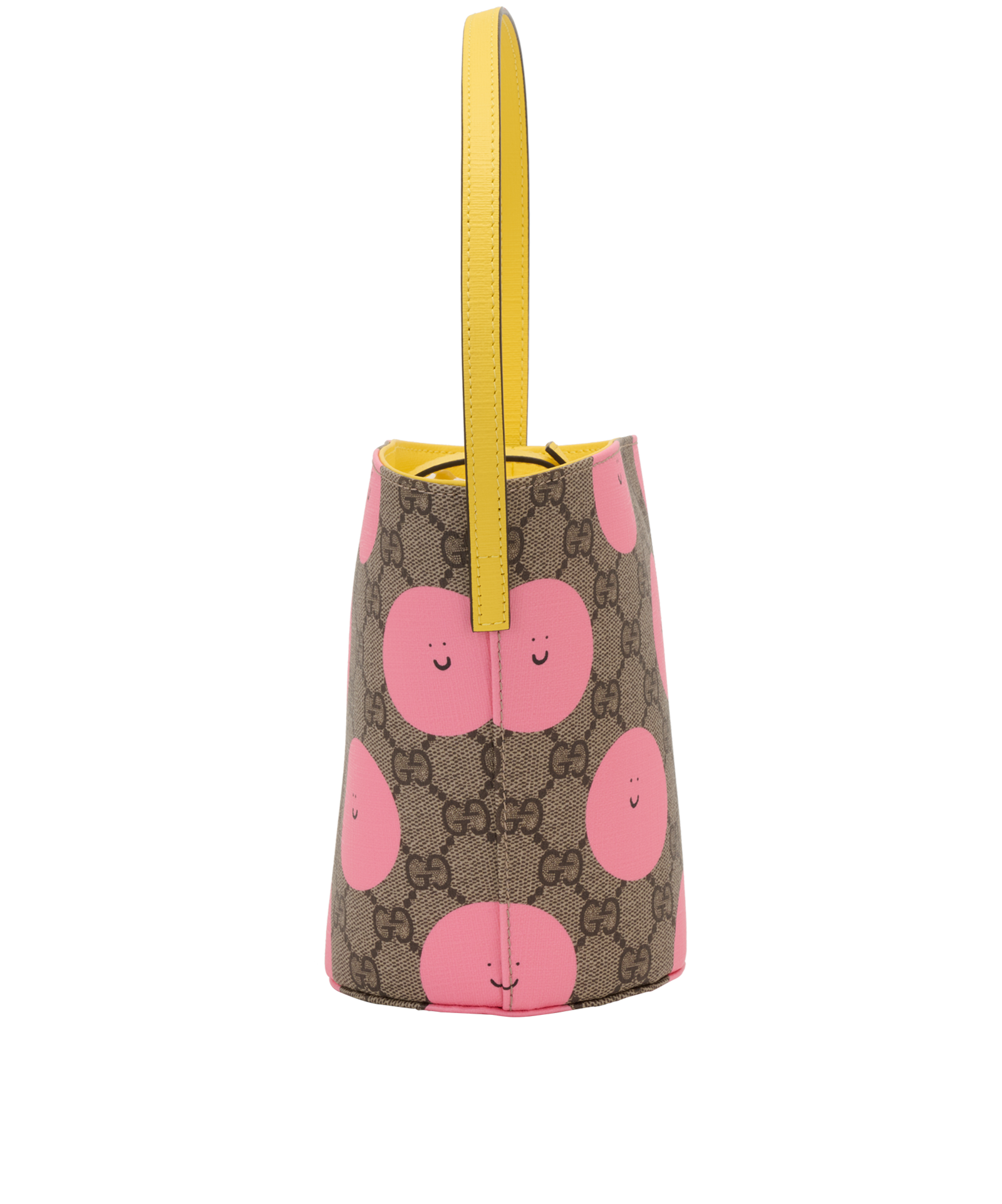 Printed GG Bucket Bag, &pound;350, Handbags, Beige/Pink/Yellow, Canvas/Coated Canvas, Side view